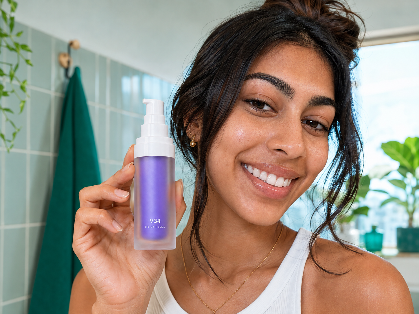BetterSmile customer using V34 Purple Gel Teeth Whitener